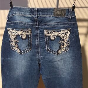 ZCO Jeans Women's Blue Boot Cut Jeans with Embroidery